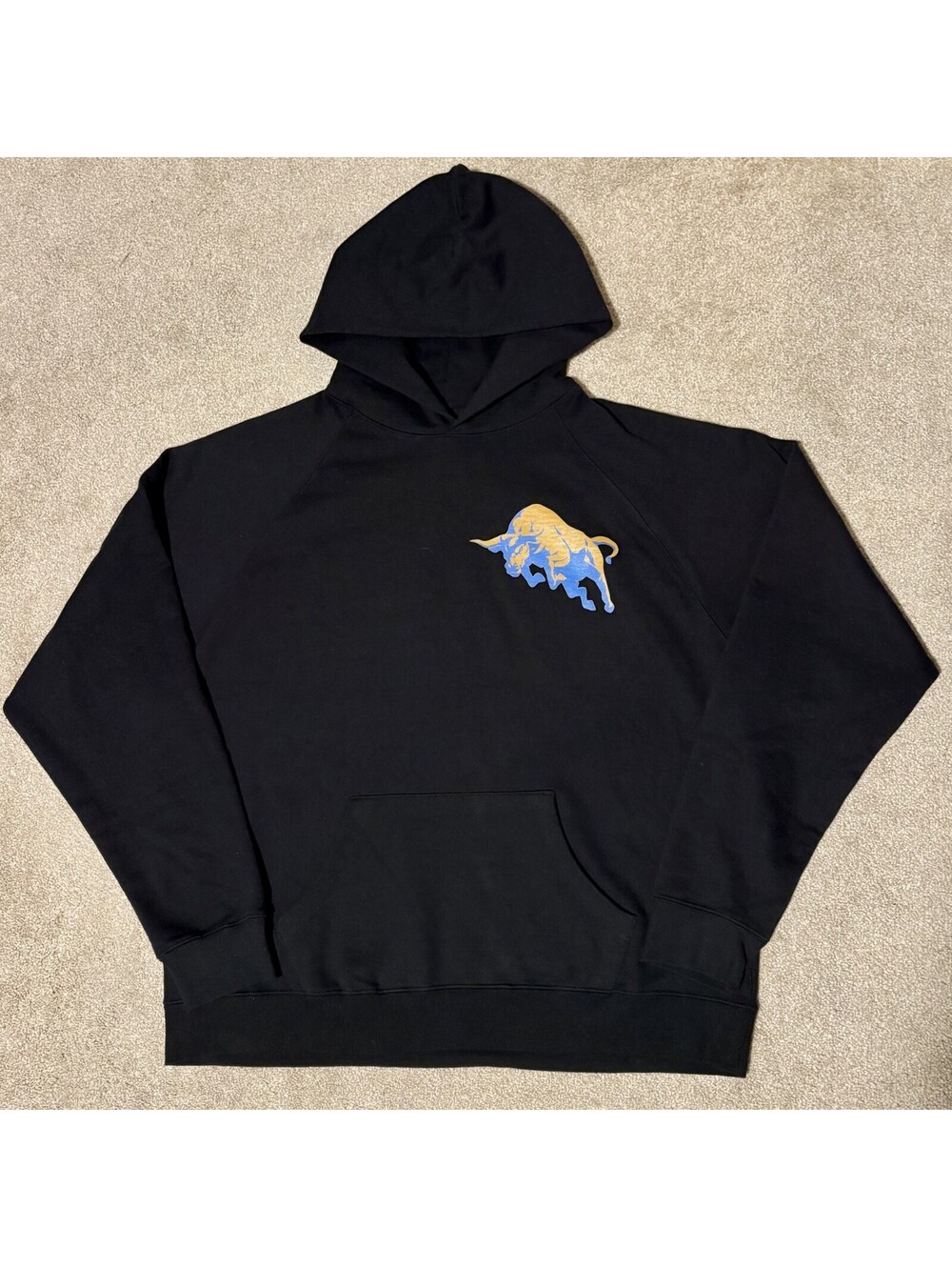 Overlooked&Underrated UK Mens XL Heavy Premium 100% Cotton Hoodie "The Bull"